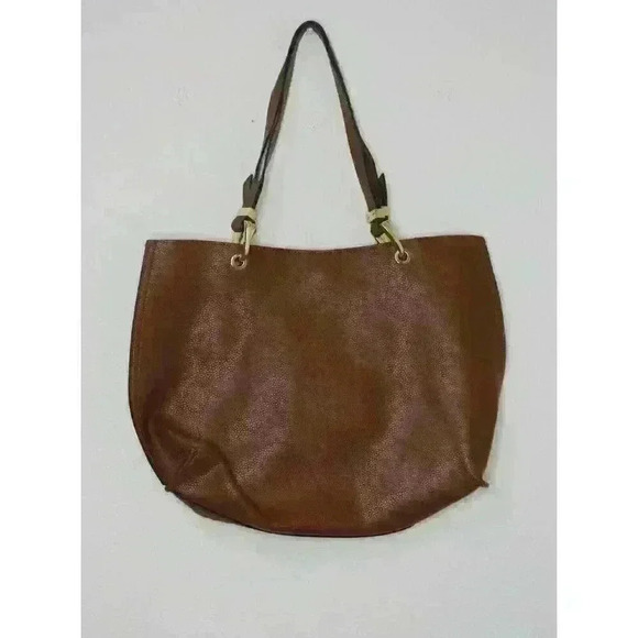 Steve Madden Womens Bwilde Faux Leather Embellished Modern Brown Flat Tote Purse - Picture 2 of 11